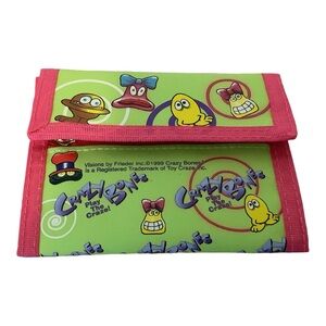 Vintage Rare Toy Craze Inc. 1999 Gogo's Crazy Bones Wallet Green/Pink NWOT HTF